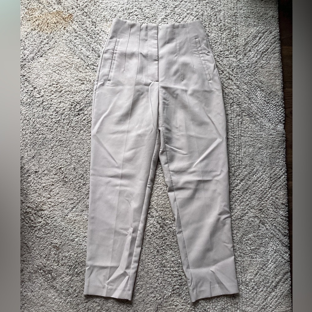 Zara Straight Pants - Small - Oyster Color